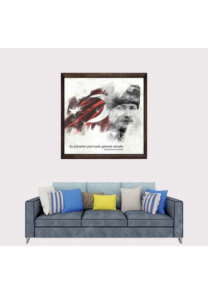 Mustafa Kemal Atatürk Çerçeveli Duvar Tablosu 30X45 cm fiyatları
