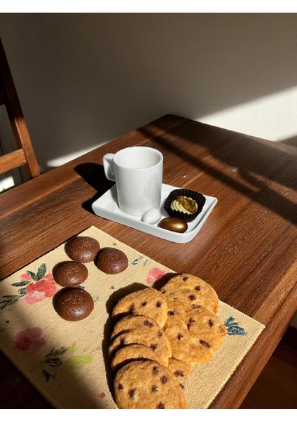 6'lı Beyaz Porselen Kahve Fincan Takımı | Kare Tabaklı Espresso ve Türk Kahvesi Seti