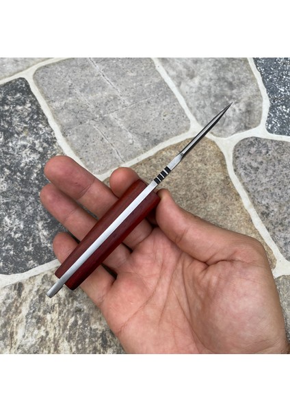 Küçük Av Bıçağı, 1075 Karbon Çelik ve Paduk Ağacı Kabza - Kamp Bıçağı - Outdoor Bıçak - Buşkraft Bıçak fırsatları
