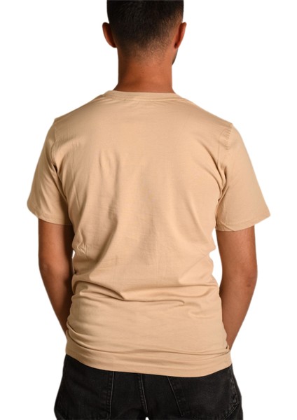 Erkek Sıfır Yaka Regular Fit Kısa Kol Tişört BGL-ST04713 (Bej) fiyatları