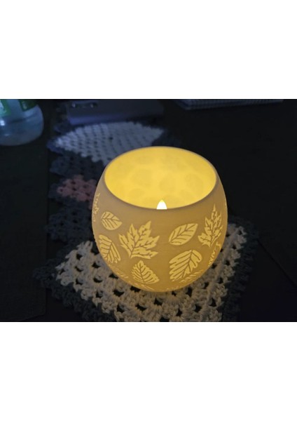 2'li Sonbahar Dekorlu Sıcak Tealight Seti, Beyaz fırsatları