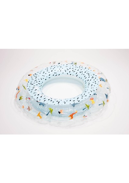 Çocuklar Için 51CM Şişirilebilir Yüzme Simidi, Şeffaf ve Renkli, 3-6 Yaş Uygun