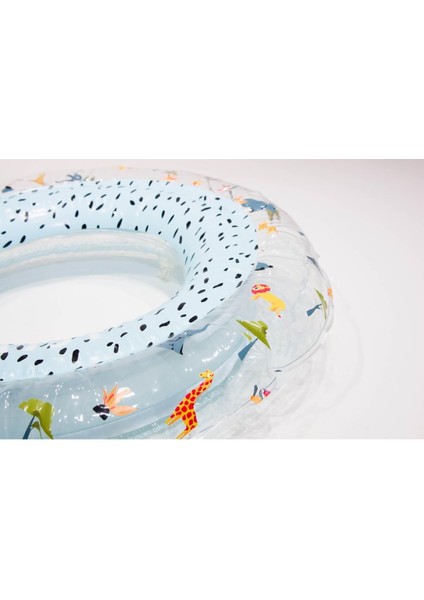 Çocuklar Için 51CM Şişirilebilir Yüzme Simidi, Şeffaf ve Renkli, 3-6 Yaş Uygun fırsatları