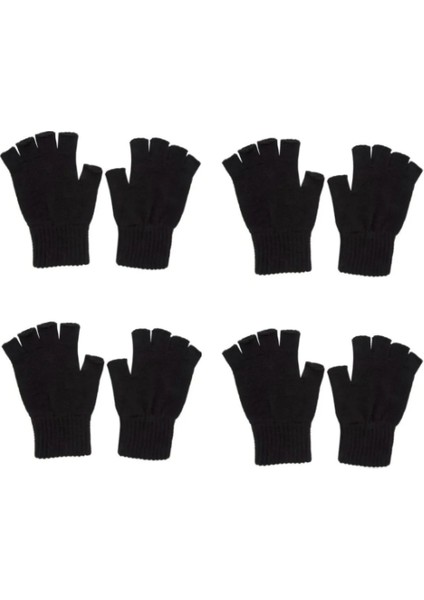 4 Çift Lüx Kesik Eldiven Yarım Parmak Eldiven Bilek Kısmı Çift Kat (4 Çift Gönderilir)