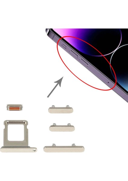 iPhone 14 Pro Max Sim Kart Tepsisi + Yan Tuşlar(Gold) fırsatları