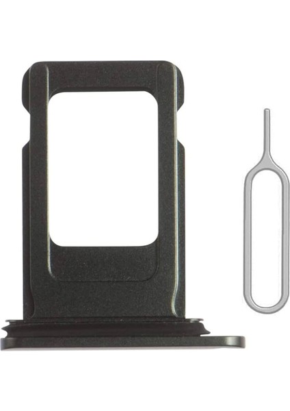 iPhone 11 Sim Çekmecesi Çift Simli Modeller Için Sim Kart Yuvası (Siyah Renk)
