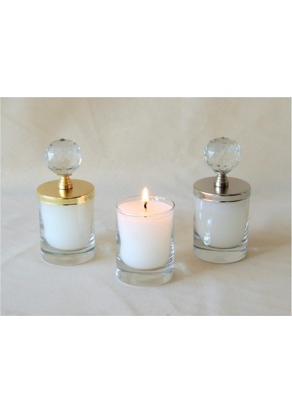 Şık Gümüş Dekoratif Mumlar, Kristal Başlıklı ve Çeşitli Tasarımlar