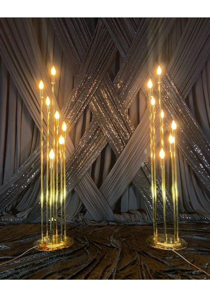 7'li Krom Şamdan Takımı, Şık ve Modern Dekorasyon Parçası