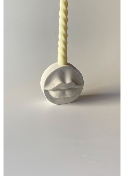 Mermer Desenli Zarif Lip Şamdan, Şık ve Modern Dekorasyon Için Mükemmel Seçim