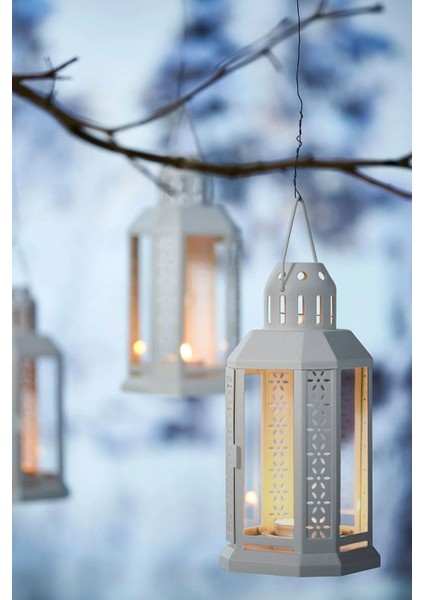 Askılı Mum Feneri, Tealight Mumluk, 22CM, Şık ve Şeffaf Tasarım fırsatları