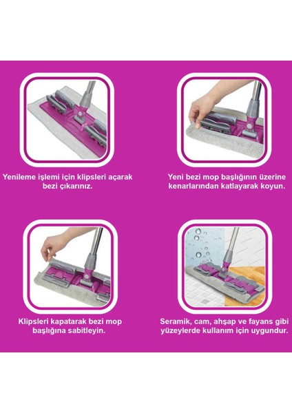 Pratik ve Hijyenik Temizlik Seti, Mandallı Paspas ve Clip Mop Avantajıyla fırsatları
