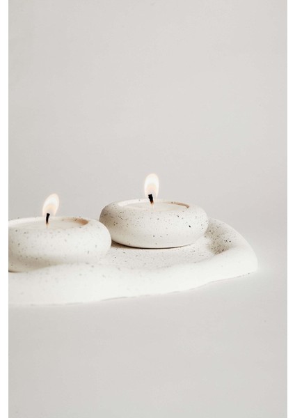 2'li Granit Efekt Bulut Tabaklı Soya Mum Seti, Şık ve Doğal Dekor Için Ideal fırsatları