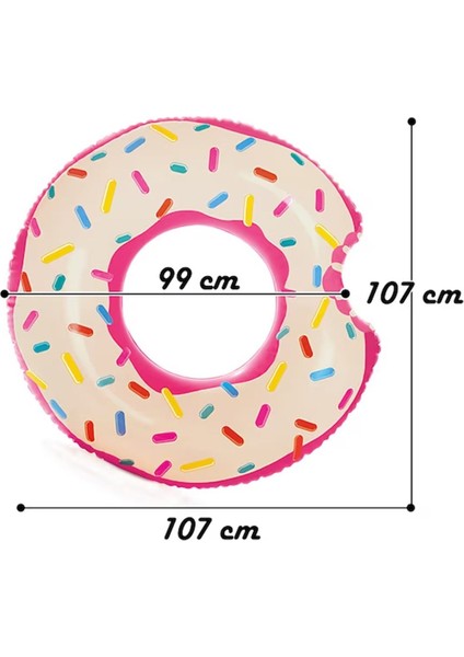 Renkli Şişme Havuz Donut, 107 Cm, Eğlenceli ve Keyifli Yaz Aktivitesi Için Ideal