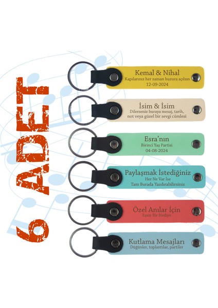 Geleneksel Etkinlikler Için Özel Üretim, 6' Lı Set, Mükemmel Hediyelik Anı ve Hatıra Anahtarlıkları