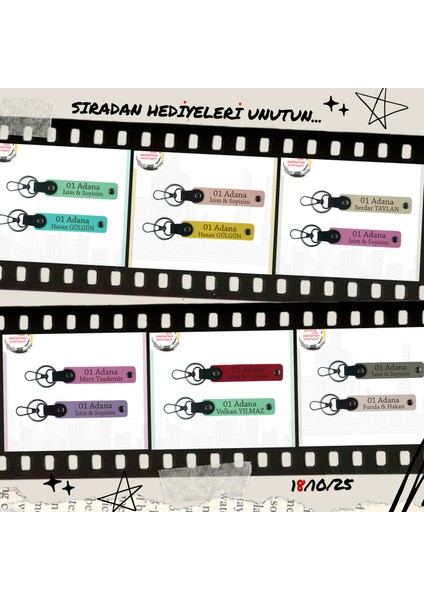 Mor -Pudra, Adınıza Özel 01 Adanalıya Hediye Seçeneği, Anlam Taşıyan Zarif Tasarım 2'li Anahtarlık fiyatları