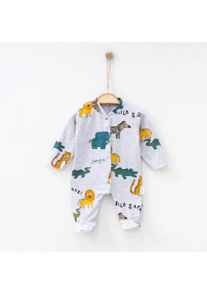 Safari Baskılı Unisex %100 Pamuk Tulum