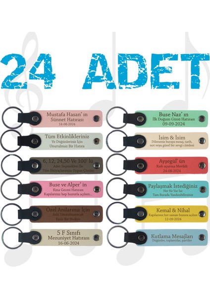 Karne Tatili Öncesi Için Tüm Sınıfa Özel, 24' Lü Set, Mükemmel Hediyelik Anı ve Hatıra Anahtarlığı