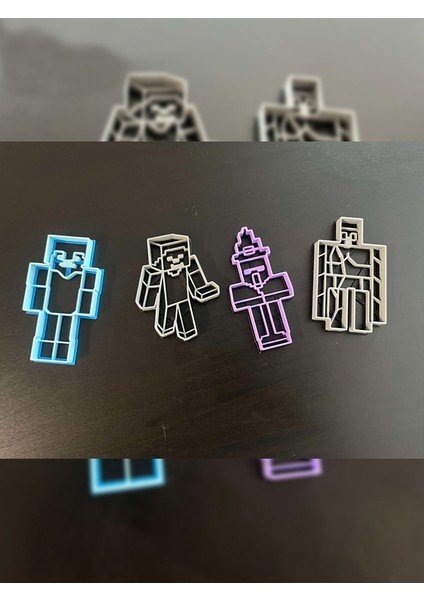 Hamur Şekillendirici Kurabiye Kek Kalıbı - Minecraft Set (4 Adet) fiyatları