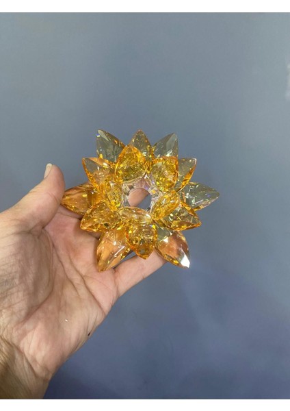 Şeffaf Cam Lotus Dekoratif Mumluk Orta 12X12X6CM fiyatları