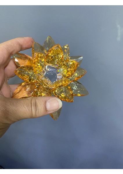 Şeffaf Cam Lotus Dekoratif Mumluk Orta 12X12X6CM modelleri