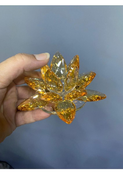 Şeffaf Cam Lotus Dekoratif Mumluk Orta 12X12X6CM indirimleri