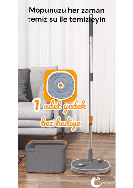 Mikrofiber Temizlik Seti, Su Ayrımı, Kare Başlık, Yedek Bez Hediye