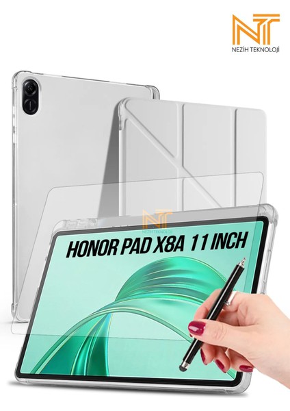 Huawei Honor Pad X8A 11 Inç Uyumlu Kalem Bölmeli Akıllı Kılıf Ekran Koruyucu Dokunmatik Kalem