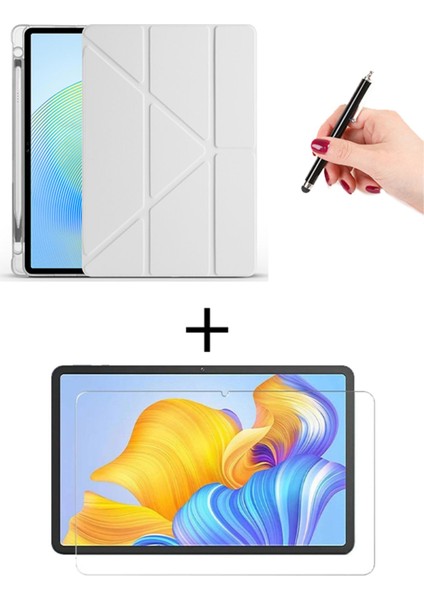 Huawei Honor Pad X8A 11 Inç Uyumlu Kalem Bölmeli Akıllı Kılıf Ekran Koruyucu Dokunmatik Kalem