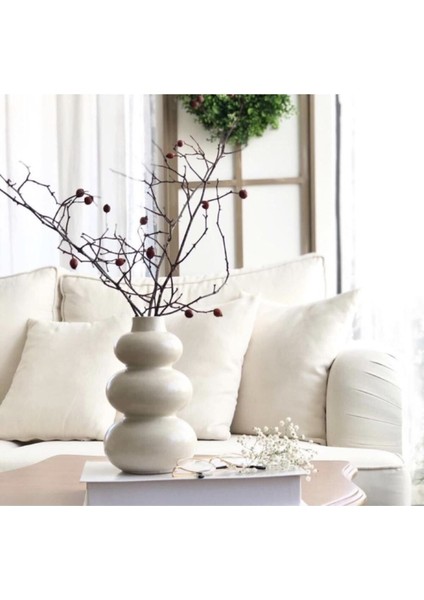 Beyaz Bubble Vazo ve Vintage Mumluk Seti, Şıklık ve Zarafet Sunar fiyatları