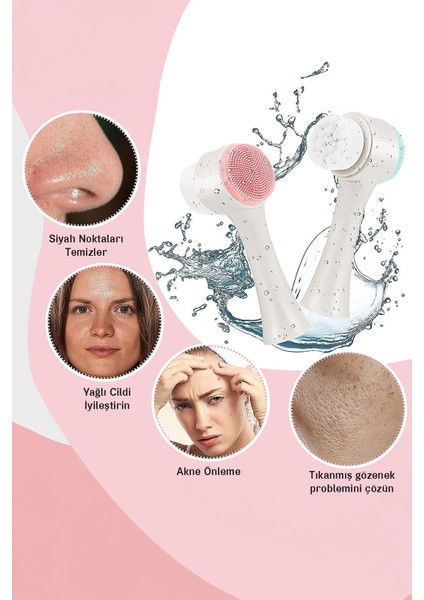 Yumuşak Silikon Yüz Temizleme Fırçası, Peeling ve Masaj Aleti, 1 Adet indirimleri
