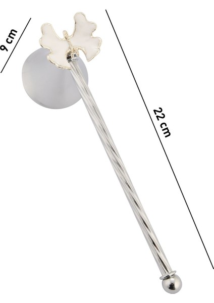 Gümüş Renk Kelebek Figürlü Metal Mum Söndürücü, Şık ve Kullanışlı Tasarım