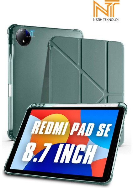 Xiaomi Redmi Pad Se 2024 8.7 Inç Uyumlu Tri Folding Kalem Bölmeli Uyku Modlu Akıllı Kılıf