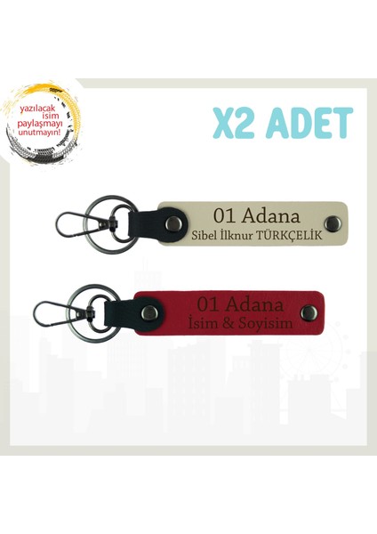 Kırmızı-Sütlü Kahve, Size Özel Tasarım, Adana’ya Özgü Set, Hediye Için Şık ve Özgün 2'li Anahtarlık