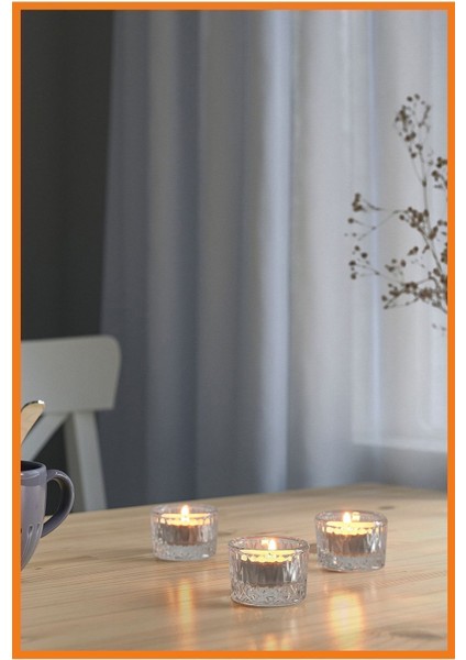 Cam Tealight Mumluk Seti, 4 Cm, 3 Adet, Şeffaf, Zarif Tasarım fiyatları