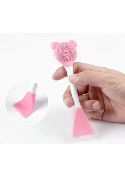 Pembe Silikon Maske ve Krem Spatulası, Yüz Temizleme Aleti fiyatları