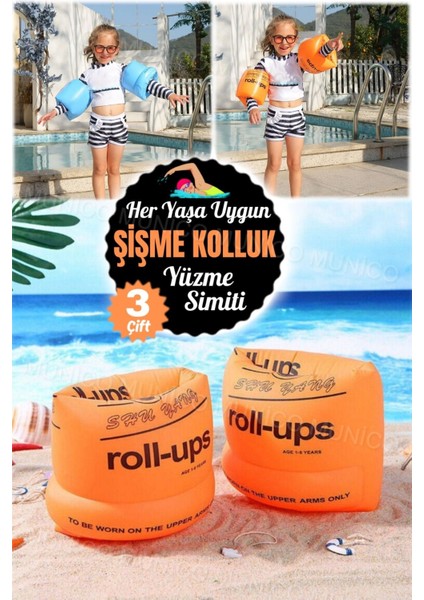 Çocuklar Için Renkli Yüzme Havuzu Şamandıraları ve Yüzme Kol Halkaları Seti