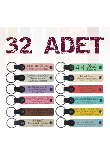 Lise Öğretmenlerinden Öğrencilere Motivasyon Hediyesi Olarak, 32'li Set, Hediyelik Anahtarlık