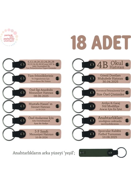 Yavru Ağzı, Anaokulu Öğrencilerine Özel Isim ve Mesaj Yazılı Karne Hatırası Anahtarlık 18’li Set,