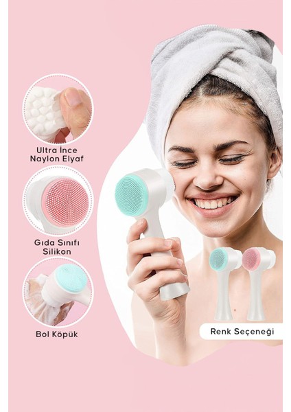 Yüz Temizleme Fırçası Silikon Peeling Çift Taraflı Bakım Aleti