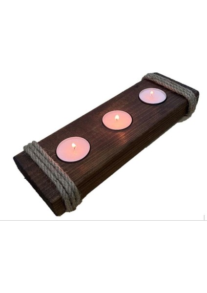 Doğal Ahşap 3'lü Mumluk Seti, Sıcak ve Samimi Atmosfer Için Mükemmel Seçim modelleri