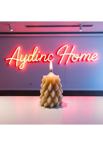 Ekru 3'lü Kat Kat Mum Şamdan Seti, Şık ve Zarif Dekorasyon Ürünü modelleri