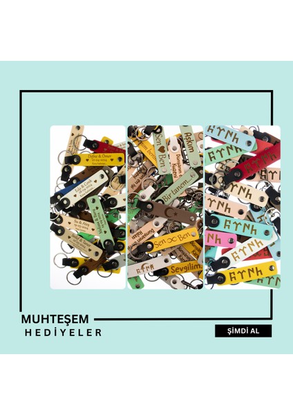 Yeni Işe Başlayanlara, Isim Yazılı 2’li Anahtarlık Seti, Gök Mavi-Pembe-Sütlü Kahve fırsatları