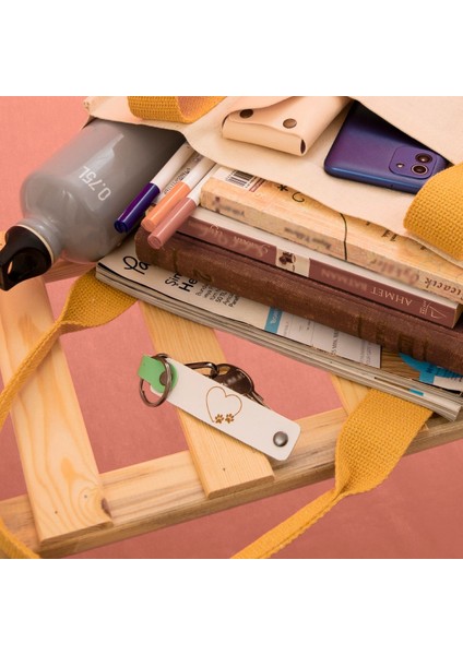 Beyaz-Bordo, Bikerlar Için, Isim Plaka ve 0 Rh (-) Kan Grubu Yazılı Deri 2'li Anahtarlık, Hediyelik