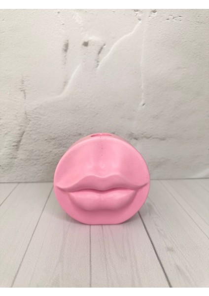 Pembe Bihterrazzo Dudak Şamdan Mumluk, Şık ve Zarif Dekorasyon Aksesuarı fiyatları