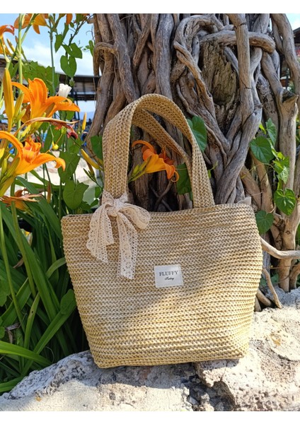 Victoriaa Hasır Kova Çanta / Hasır Çanta Kadın Hasır Kol / Omuz Çantası (En 25/40 Boy 27 Sap 50)