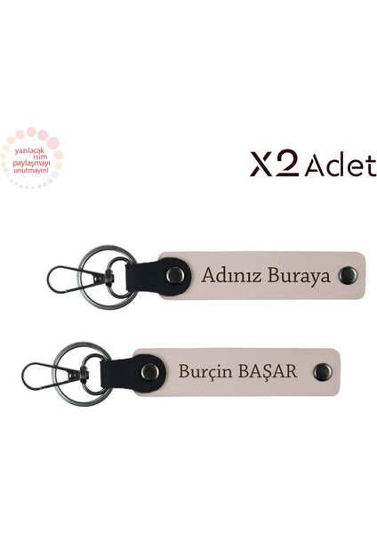 Kankaya Yılbaşı Armağanı,kişisel Isimli 2’li Anahtarlık Takımı, Pudra