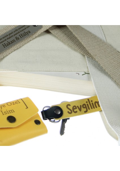 Türk Yazısı Desenli Öğretmene Teşekkür Anahtarlığı – Kişiye Özel 2’li Set, F Yeşil-Yeşil modelleri