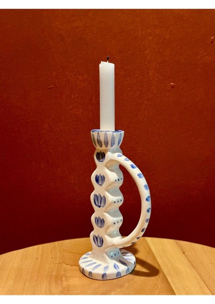 El Yapımı Seramik Masa Üstü Şamdan, Şık ve Modern Dekorasyon Parçası fırsatları