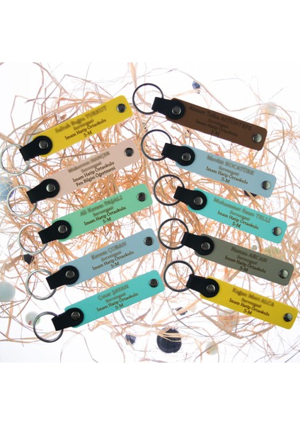 Ayyıldız ve Türkiye Deri Anahtarlık Takımı, Kişiye Isme Özel 2’li Hediyelik Set, Kırmızı-Yeşil indirimleri