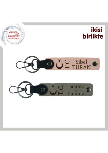 Hatıra Niteliğinde Değerli Hediye – Ay Yıldız Tc Temalı Anahtarlık Takımı X2' Li, Yavru Ağzı-Kül Gri